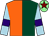 Dark green & orange halved, light blue sleeves, purple armlet, light green cap, maroon star (Gowran Park Racing Syndicate)