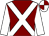 Maroon, white cross sashes & sleeves, quartered cap (Mrs Una Brady)