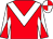 Red, white chevron, diabolo on sleeves, quartered cap (H Gettings)