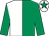 Emerald green & white halved, emerald green sleeves, white cap, emerald green star (Whitegrass Racing Syndicate)