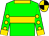 GREEN, gold hoop, collar, spots on sleeves, gold cuffs, black and gold quartered cap (William Flood)