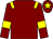 Maroon, yellow epaulets, armlets and star on cap (Jamie Snowden Racing Club)