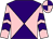 Purple and pink diabolo, pink and purple chevrons on sleeves, quartered cap (Sue & Clive Cole & Ann & Tony Gale)