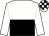 White and black (halved horizontally) yellow sleeves, check cap (Mr M A & Mrs J E Richards)