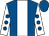 Royal blue, white stripe, white sleeves, royal blue spots (The Guiting Knights)