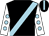 Black, light blue sash, white sleeves, light blue dots, black cap, light blue stripe (Eclipse Thoroughbred Partners LLC & Michael House)
