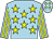 Light blue, yellow stars, striped sleeves, light blue cap, yellow diamonds (Colm Herron)