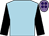 Light blue, black sleeves, mauve cap, purple spots (Mr C Johnston)