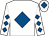 White, royal blue diamond, royal blue diamonds on sleeves, royal blue diamond on cap (Ms Brid Lucey)