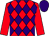 Red & purple diamonds, red sleeves, purple cap (Andrews Syndicate)