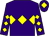 Purple, yellow triple diamond, diamonds on sleeves, purple cap, yellow diamond (Mr Paul Porter)