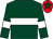 Dark green, white hoop, white armlet, red cap, dark green star (Gareth Aherne)