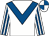 White, royal blue chevron, striped sleeves, quartered cap (Mr H Kidd)