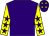 Purple, yellow sleeves, purple stars and stars on cap (Mr J Duckworth)