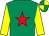 Emerald green, red star, yellow sleeves, emerald green and yellow quartered cap (Lucky Seven Syndicate)