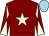 MAROON, BEIGE star, diabolo on sleeves, LIGHT BLUE cap (Bradley Partnership)