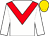 White, red chevron, gold cap (Mr J Acheson)