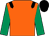 Orange, black epaulets, emerald green sleeves, black cap (The Style Council)