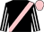 Black, pink sash, black and white striped sleeves, pink cap (Mr A Greenwood & Mr S Windle)