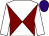 maroon and white diabolo, white sleeves, purple cap (Luke Comer)