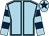 Light blue, dark blue seams, hooped sleeves and star on cap (Mr M Pryde)