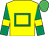 Yellow,emerald green hollow box,emerald green slvs,yellow armlet,emGreen cap (J W Howley)