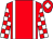 Red, white braces, checked sleeves, red cap, white diamond (Joe Soiza And Charlie Fellowes)