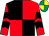 Black and red (quartered), red and black chevrons on sleeves, emerald green and yellow quartered cap (Chandler Ferguson Hanafin Kelly)