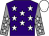Purple, white stars, grey sleeves, white stars and cap (Ben Parish & Clare Loughnane)