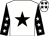 White, black star, black sleeves, white stars, white cap, black stars (Mrs Jill Gould)