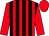 Red and black striped, red sleeves, red cap (Siu Pak Kwan)