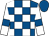 Royal blue and white check, white sleeves, royal blue armlets, royal blue cap (Mr R Stanton-gleaves)