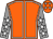 Orange, white seams, grey sleeves, white stars, orange cap, white stars (Mr C J Haughey)