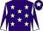 Purple, white stars, diabolo on sleeves and star on cap (Mr D G Carrington)