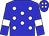 Blue, white spots, white armlets on sleeves (G Champie)