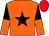 Orange, black star, black and orange halved sleeves, red cap (Ec Serge Stempniak)