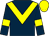Dark blue, Yellow chevron, armlets and cap (Ecurie De Narmont)