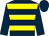 Dark Blue and Yellow hoops, Dark Blue sleeves and cap (Ecurie Saint Hilaire)