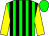 Green body, black striped, yellow arms, green cap (Mme D Buhmann)