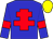 Blue body, red cross of lorraine, blue arms, red armlets, yellow cap (Jpj Dubois)