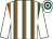 White, emerald green and orange stripes, white sleeves, white and emerald green hooped cap (Chan Chi Ho)