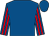 Royal blue, red striped sleeves, royal blue cap (John Vickers)