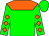 Green, orange yoke, orange diamonds on slvs (Hamm, John And Hamm, Suzanne)