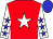 Red, white star, white sleeves, blue stars, blue cap (Mrs G Breitenbach & Mr R Breitenbach)
