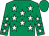 Emerald green, white stars, emerald green cap (Miss W Whitehead)