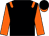 Black, orange epaulettes and sleeves, black cap, orange peak (Mr B J Sahd)