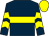 Dark blue, yellow hoop, chevrons on sleeves, yellow cap (Nolan O'halloran Satchell & Partner)