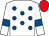 White, royal blue spots and armlets, red cap (Mr M Kiely)