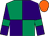 EMERALD GREEN and PURPLE (quartered), PURPLE sleeves, EMERALD GREEN armlets, ORANGE cap (Mr Andrew Page)