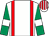 White, red braces, emerald green sleeves, white armlets, white and red striped cap (M Hammond & P T Midgley)